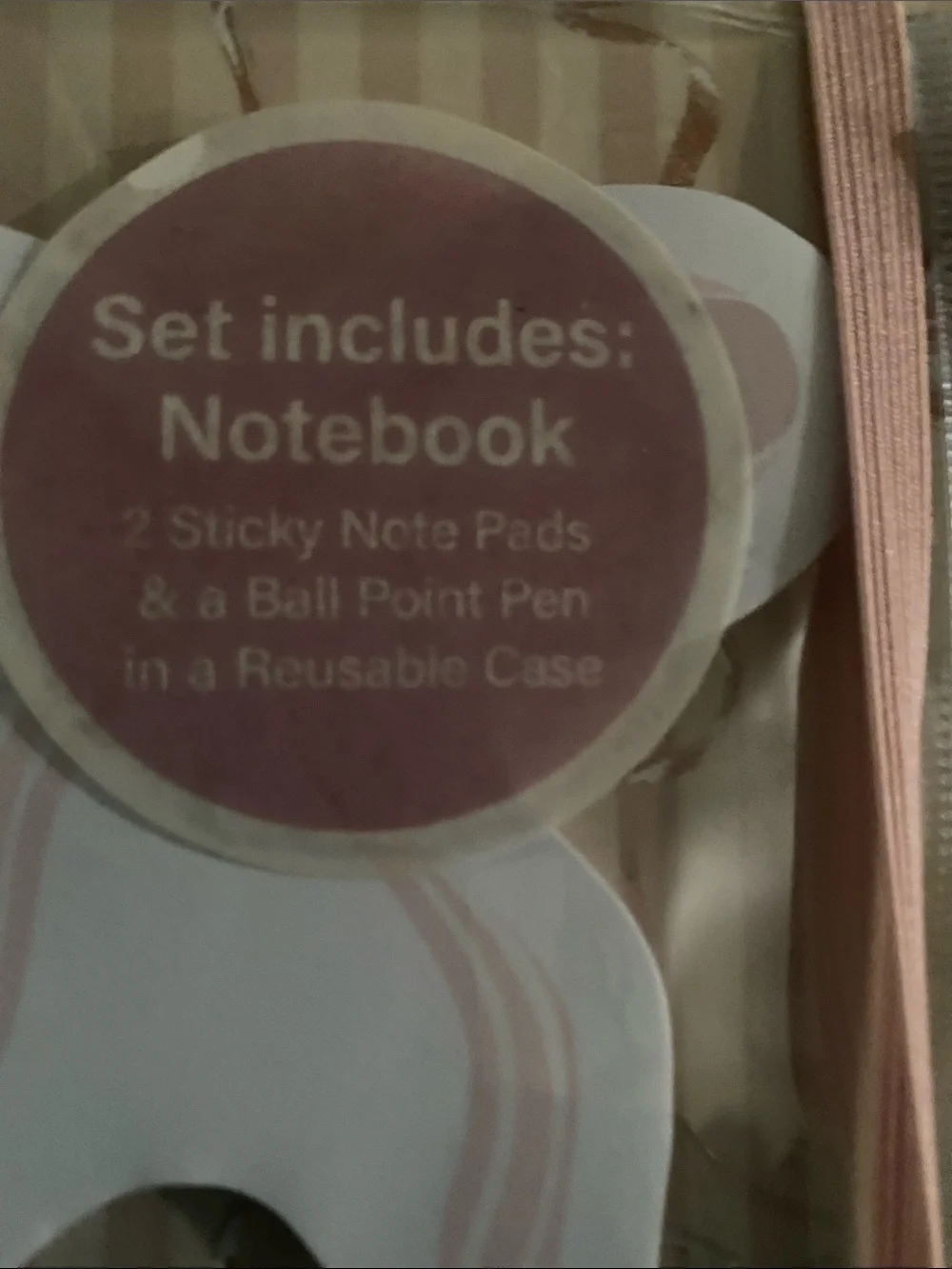 Pink Bow Spiral Notebook Set with Gold Pen